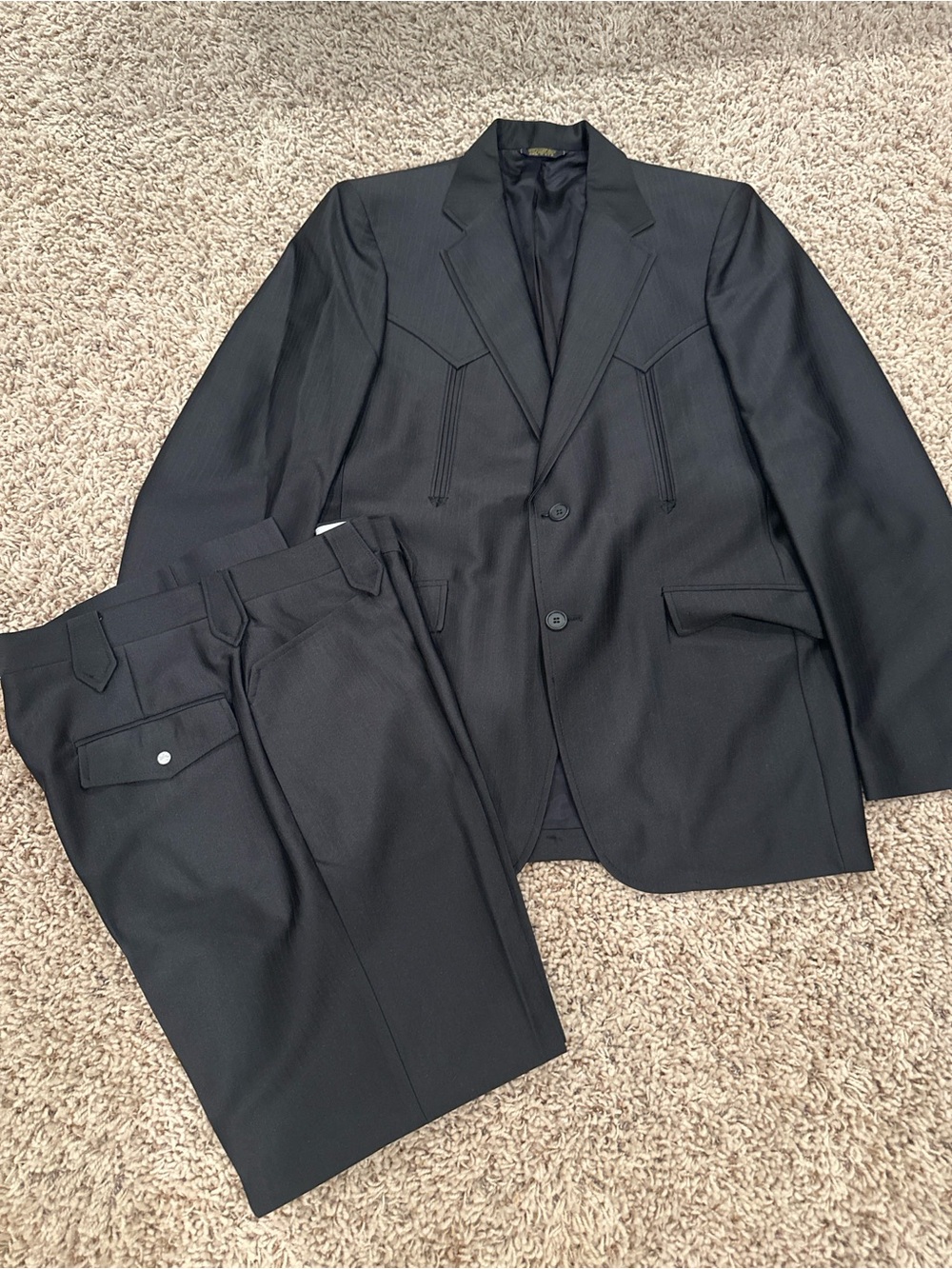 VINTAGE 1970s/1980s MESQUITE BY NIVER WESTERN PINSTRIPE SUIT